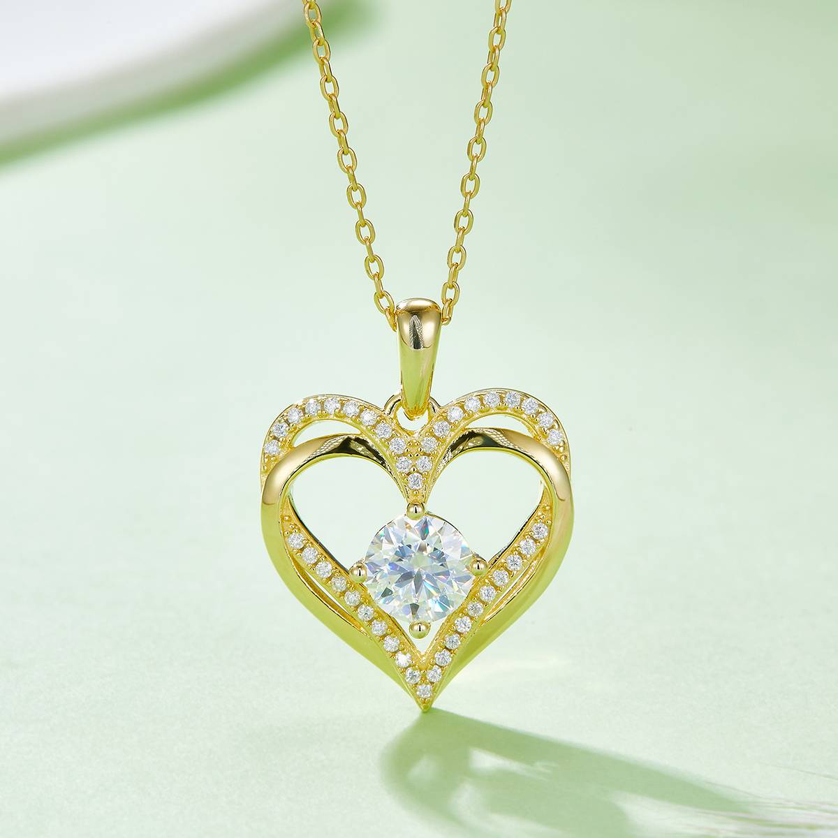 Circular Love Pendant S925 Silver Moissanite Grade D 1.2CT